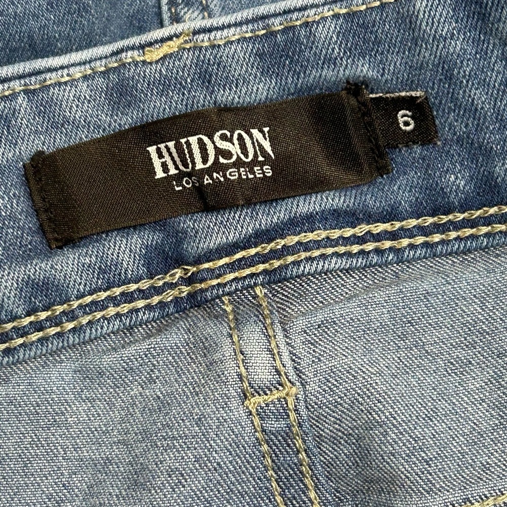 Hudson Flap Pocket Straight Leg Jeans Womens Size 6 Icy Blue H0524-01 - Picture 8 of 11